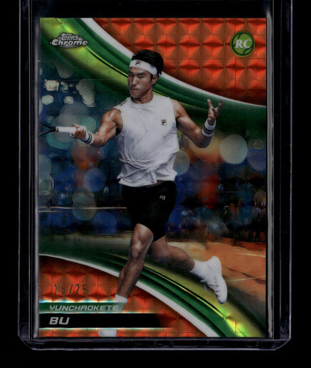 SOLD 184202 2025 Topps Chrome Orange Geometric Refractor 103 Yunchaokete Bu Rookie 15/25