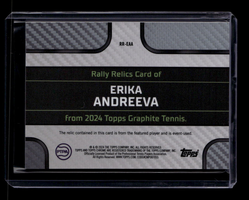 2024 Topps Graphite Rally Relics Blue Refractor RREAA Erika Andreeva Relic 45/50
