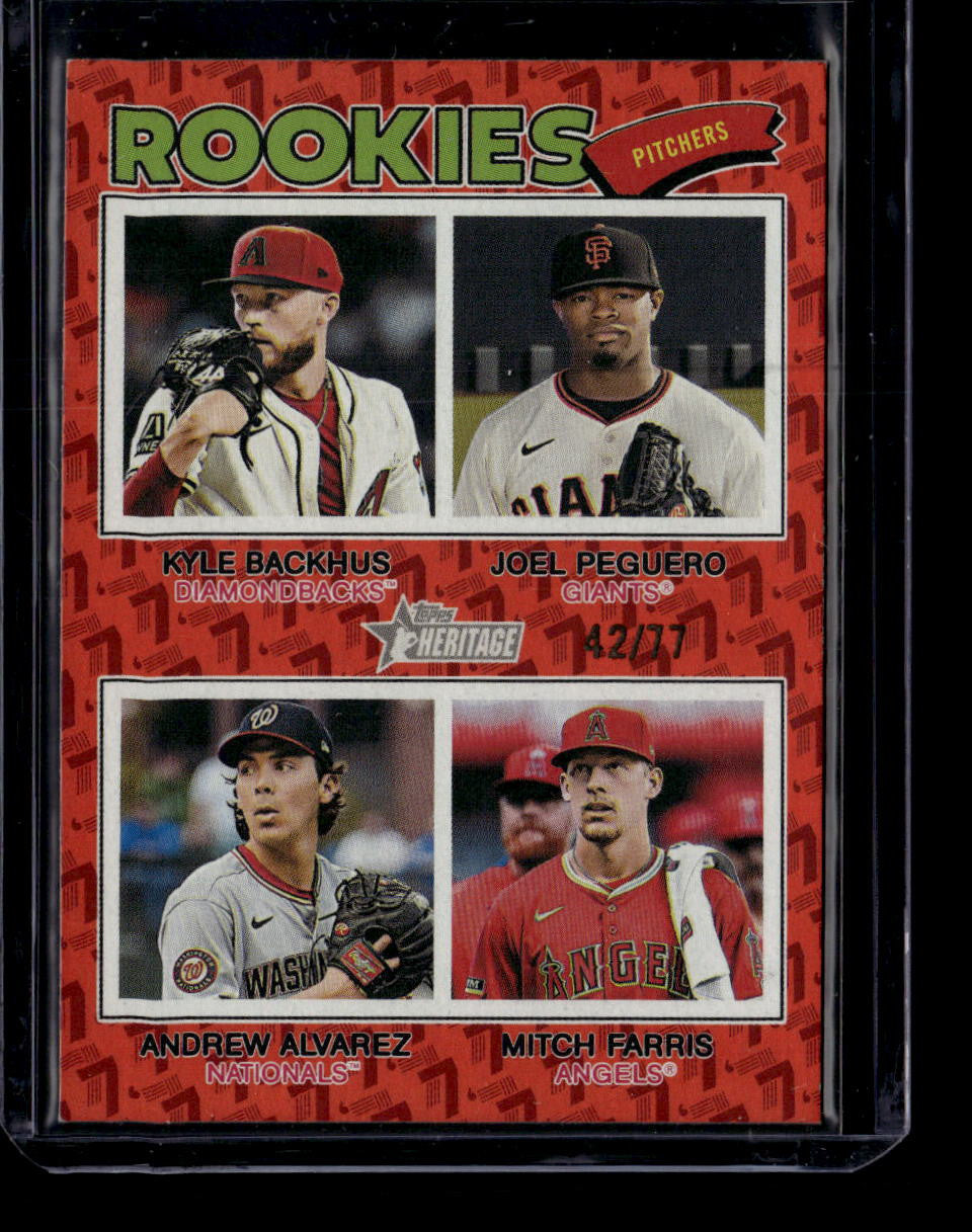 2026 Topps Heritage Color Year Orange 393 Peguero Backhus Alvarez Farris RC /77