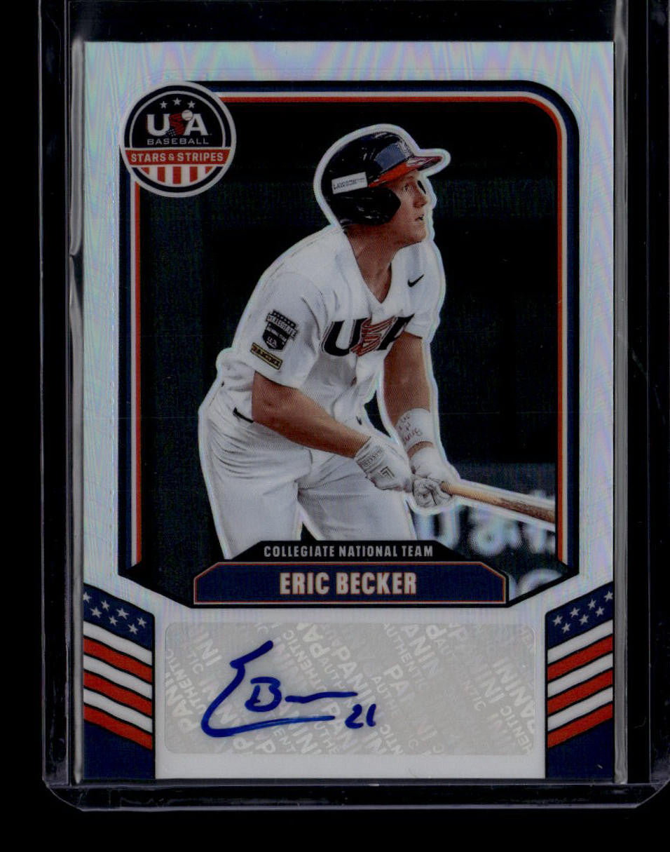 2026 USA Stars Stripes Prizm Collegiate National Team Eric Becker RC Auto 29/149