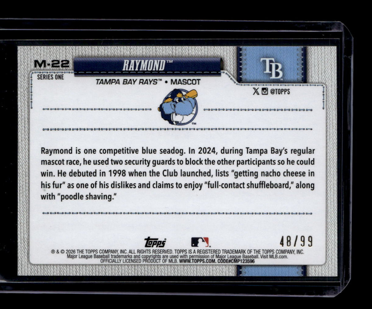 2026 Topps Celebration Mascots Green m22 Raymond 48/99