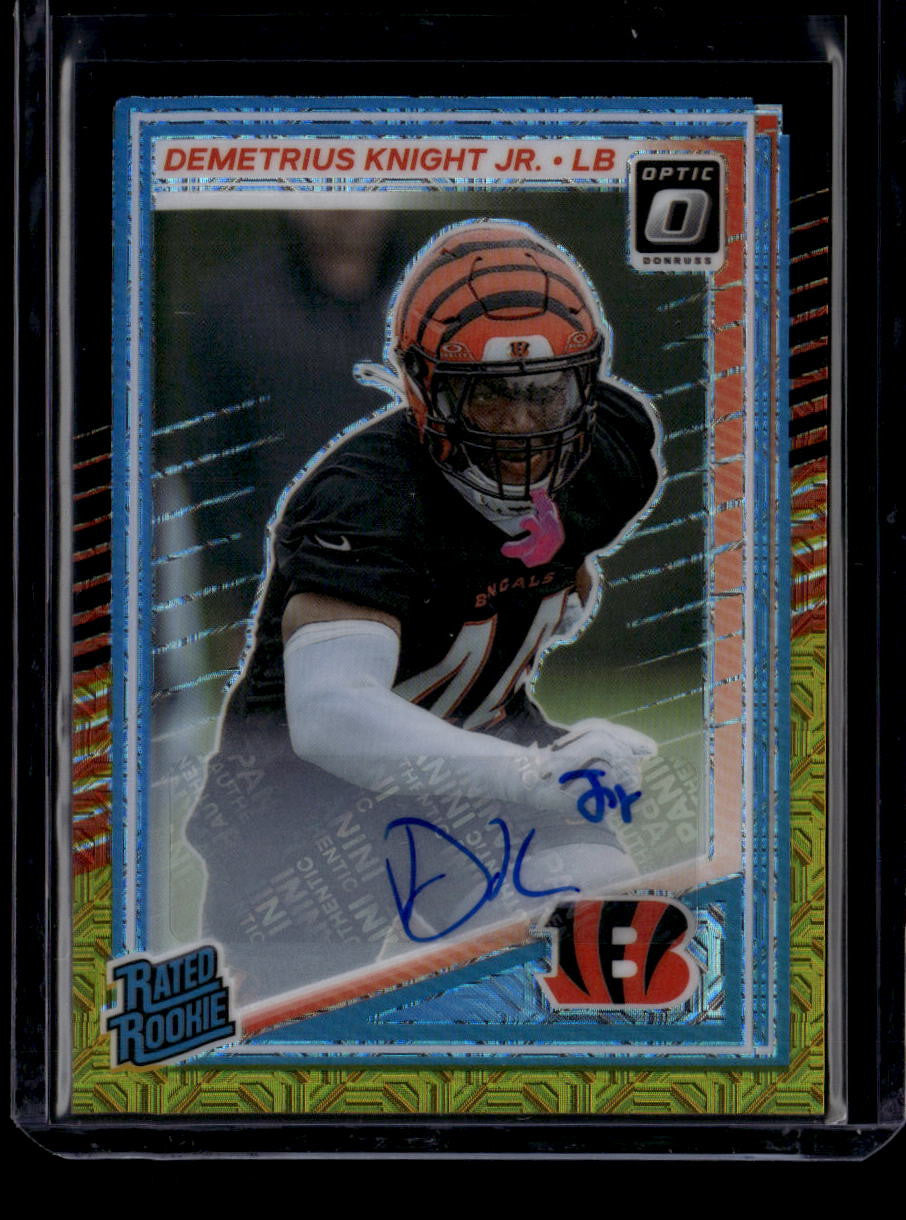 SOLD 184224 2025 Donruss Optic Autographs Black Gold 296 Demetrius Knight Jr. RC Auto 47/60