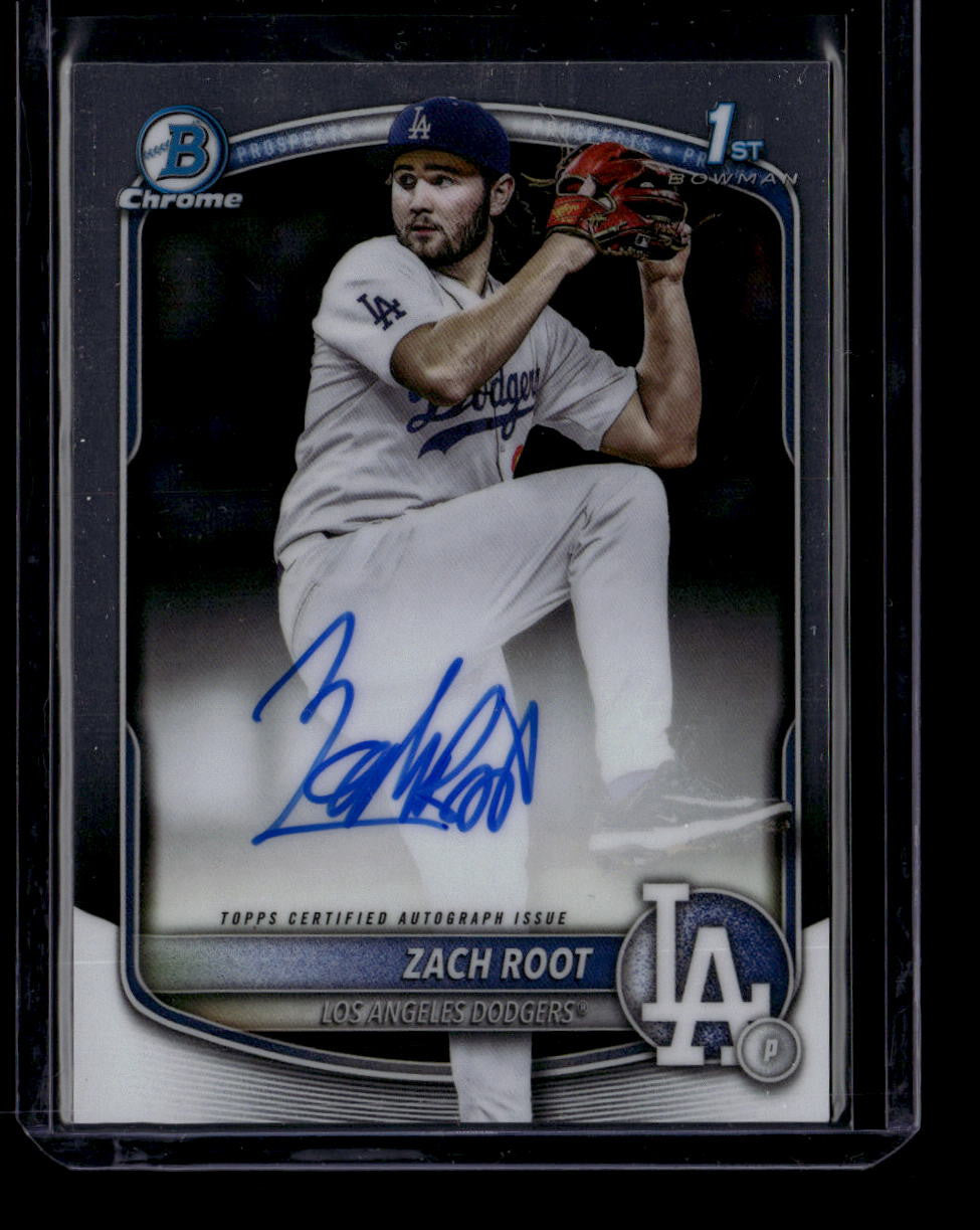 SOLD 184239 2025 Bowman Chrome Draft Autographs CPAZR Zach Root Rookie Auto