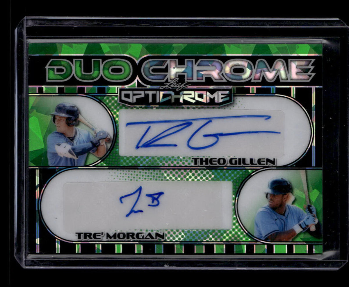 2025 Leaf Optichrome Duochrome Green Crystal Gillen Morgan Rookie Dual Auto 5/6