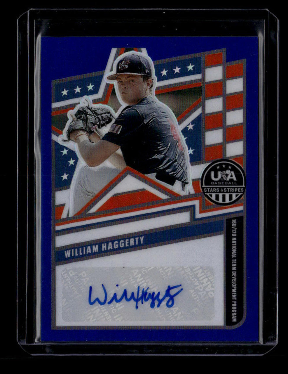 2026 USA Stars and Stripes Prizm National Team Blue William Haggerty RC Auto /49