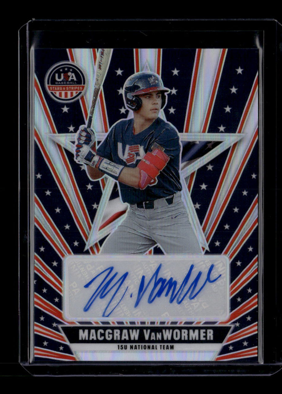 SOLD 184261 2026 USA Stars Stripes Prizm National Team Signatures Macgraw VanWormer RC Auto