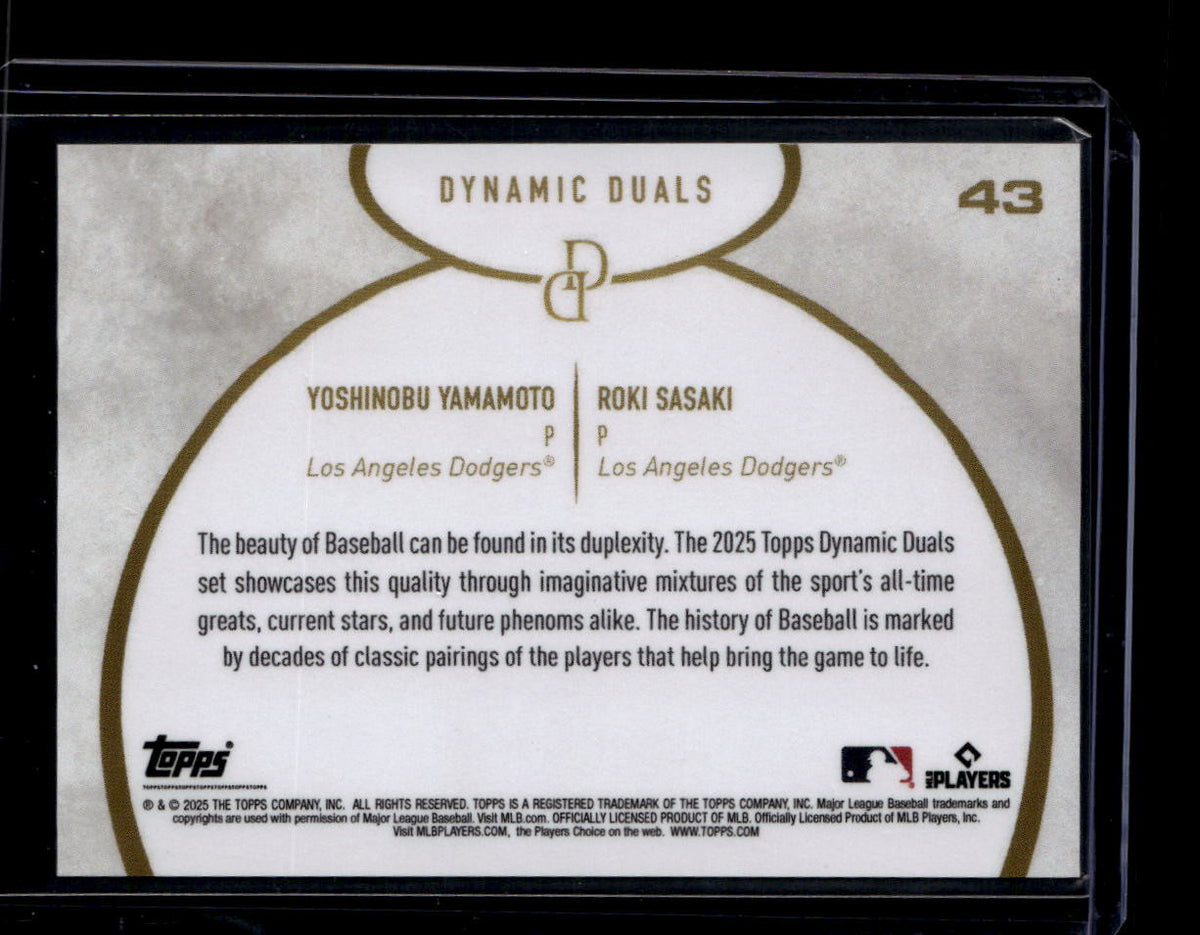 2025 Topps Dynamic Duals 43 Yoshinobu Yamamoto Roki Sasaki F07320