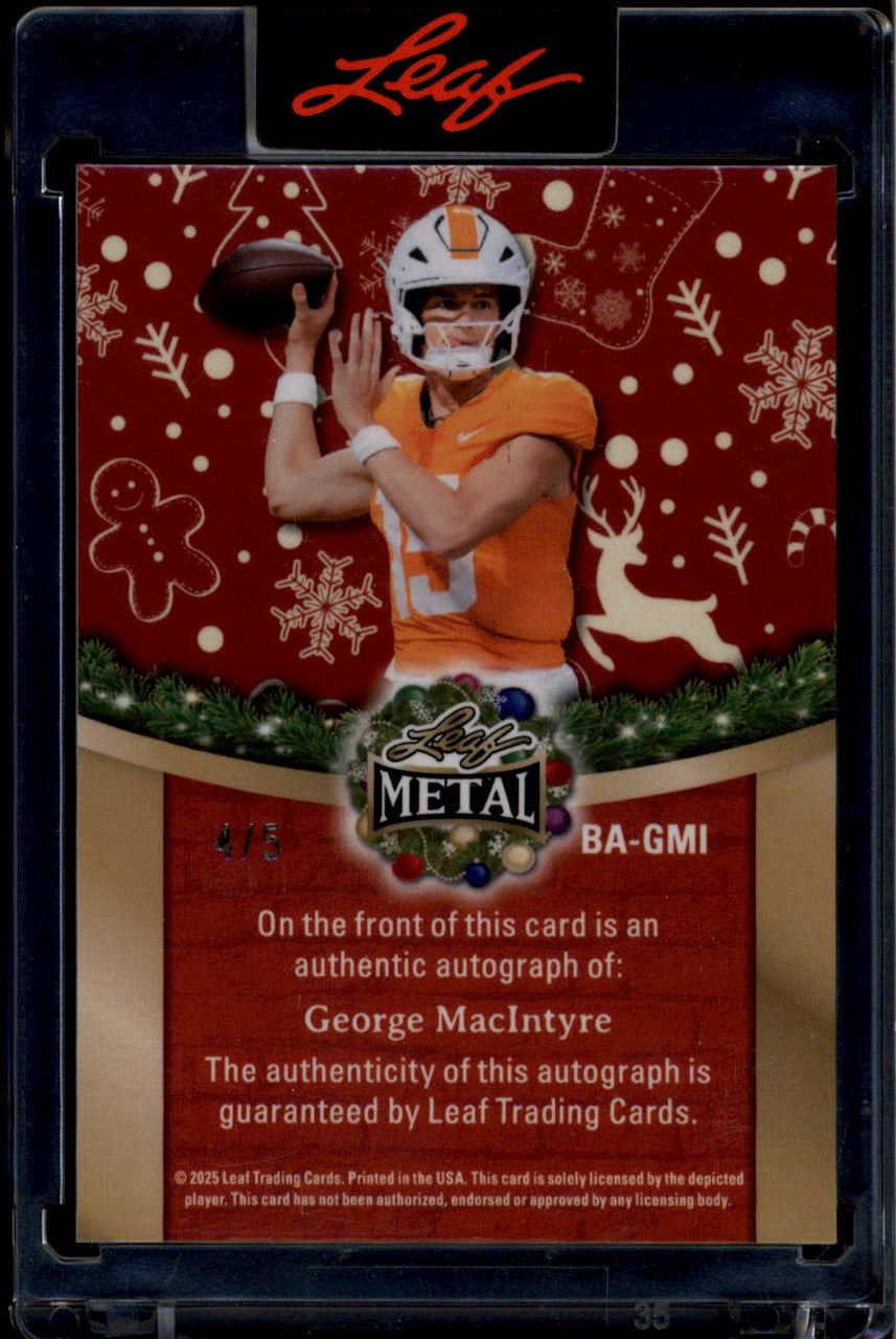 2025 Leaf Metal Happy Holidays Elf on the Shelf George MacIntyre Rookie Auto 4/5