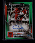 SOLD 184278 2025 Bowman Chrome U Autographs Green Refractor Caleb Douglas RC Auto 66/99