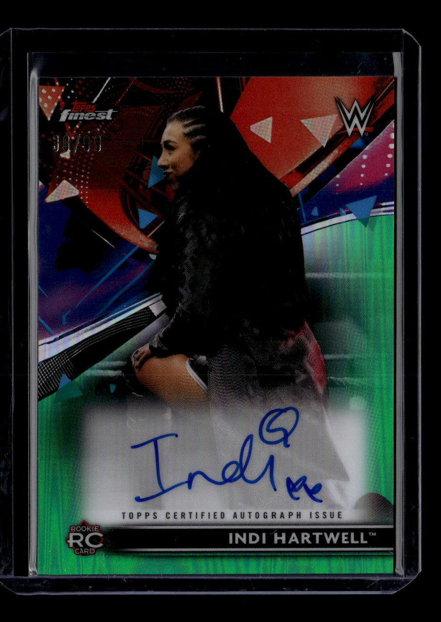 2021 Finest WWE Autographs Green Refractor RAIH Indi Hartwell Auto 30/99