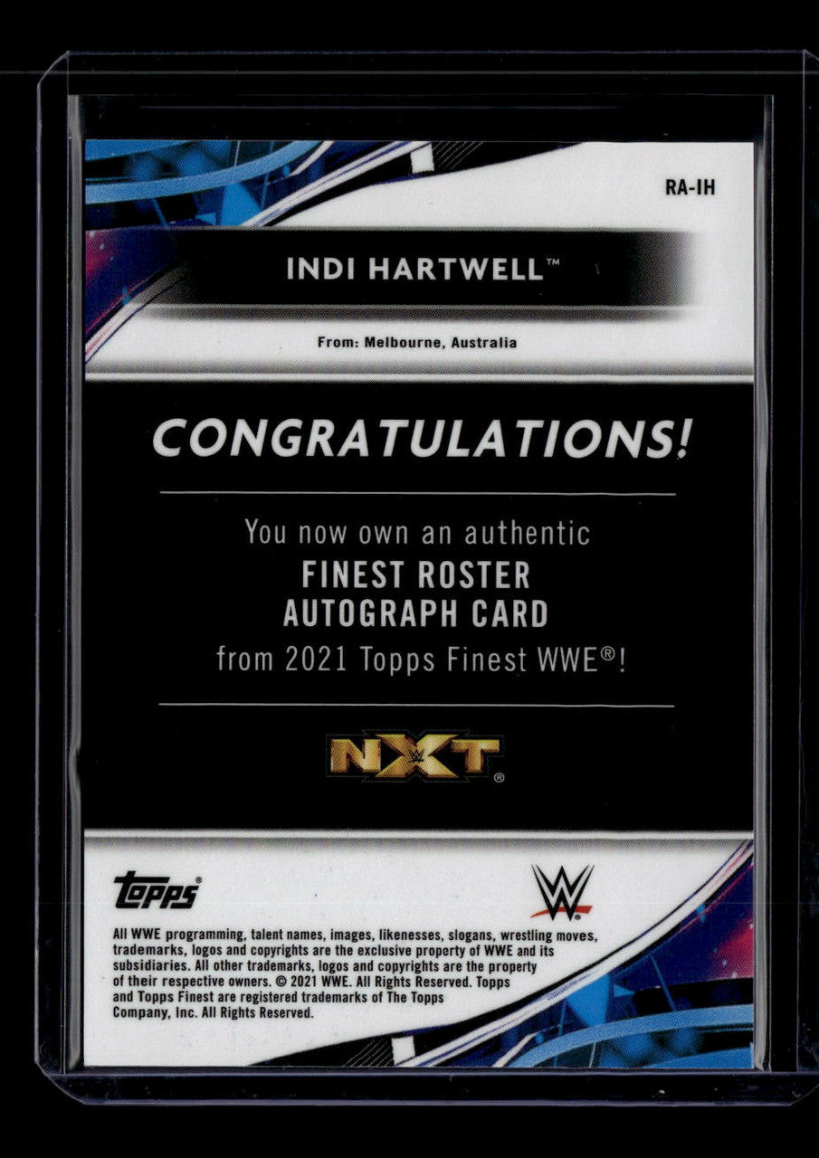 2021 Finest WWE Autographs Green Refractor RAIH Indi Hartwell Auto 30/99