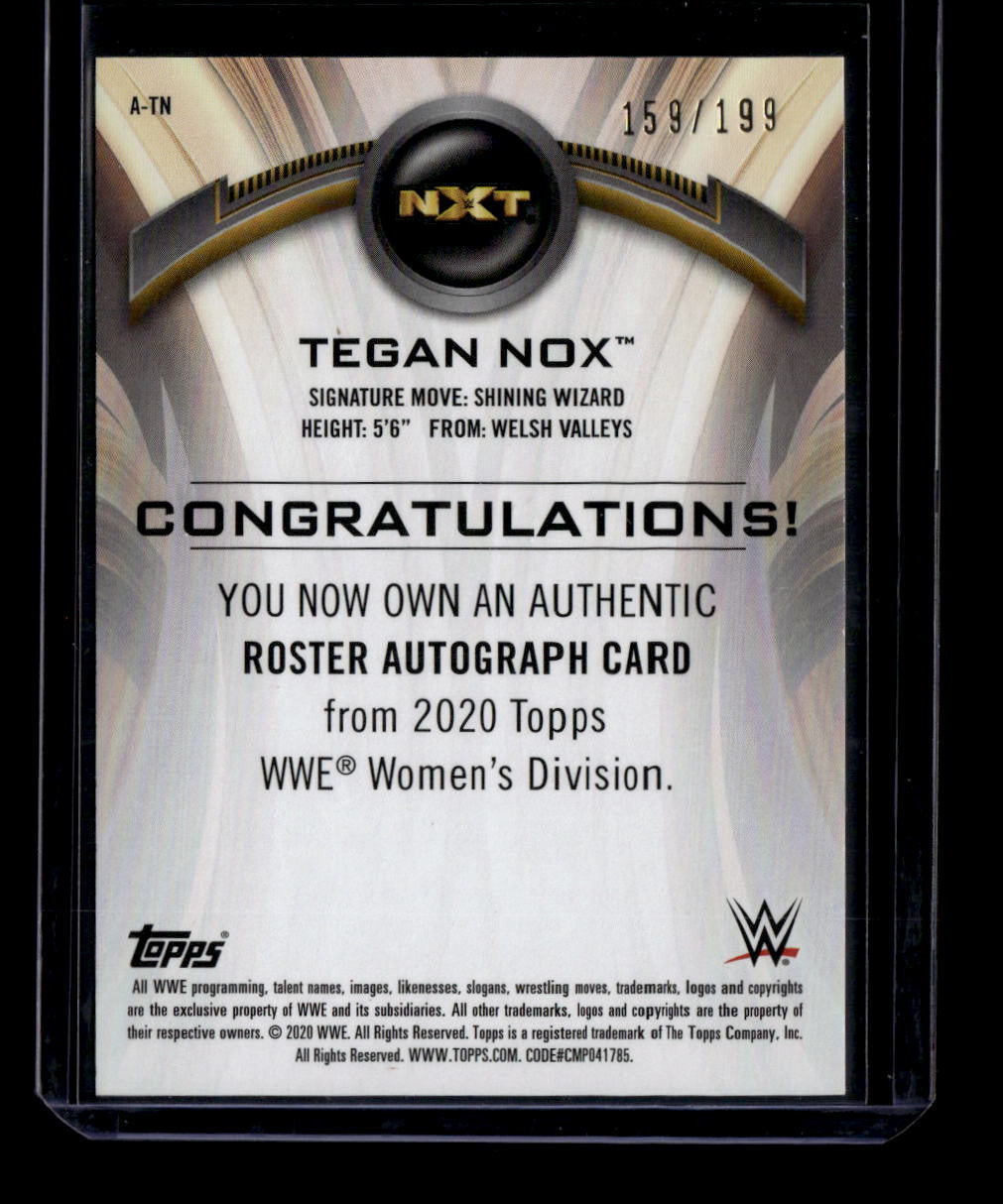 2020 Topps WWE Women's Division Autographs ATN Tegan Nox Rookie Auto 159/199