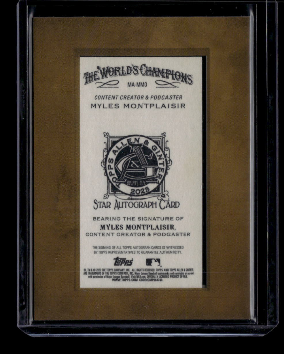2023 Topps Allen and Ginter Framed Mini Autographs MAMMO Myles Montplaisir Auto