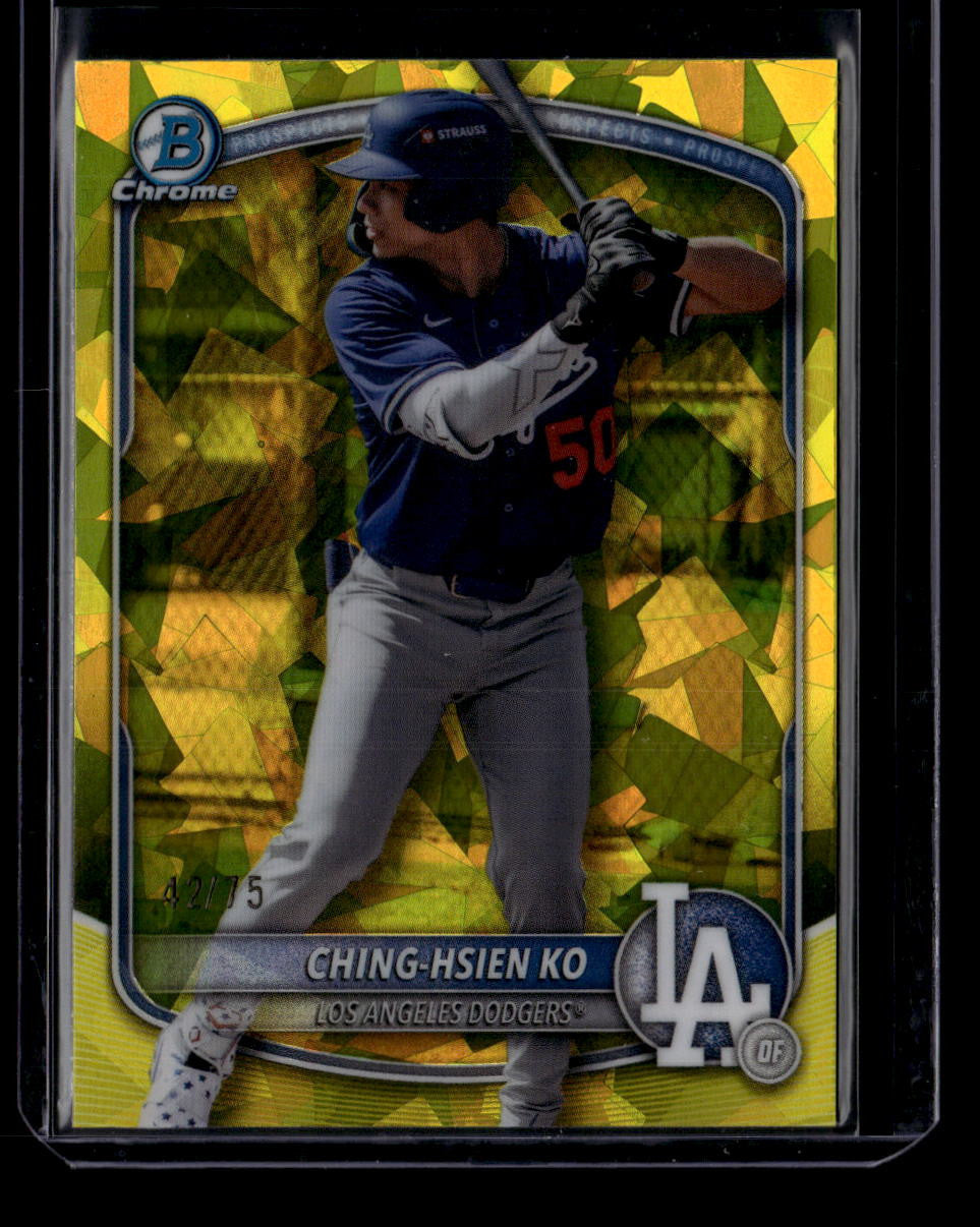 2025 Bowman Chrome Draft Sapphire Yellow Refractor Ching-Hsien Ko Rookie 42/75