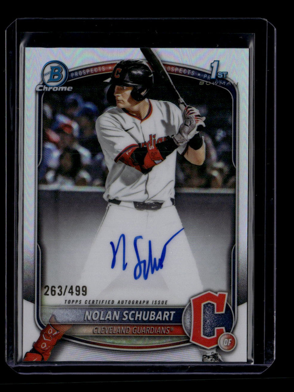 SOLD 184305 2025 Bowman Chrome Draft Autographs Refractor Nolan Schubart RC Auto 263/499