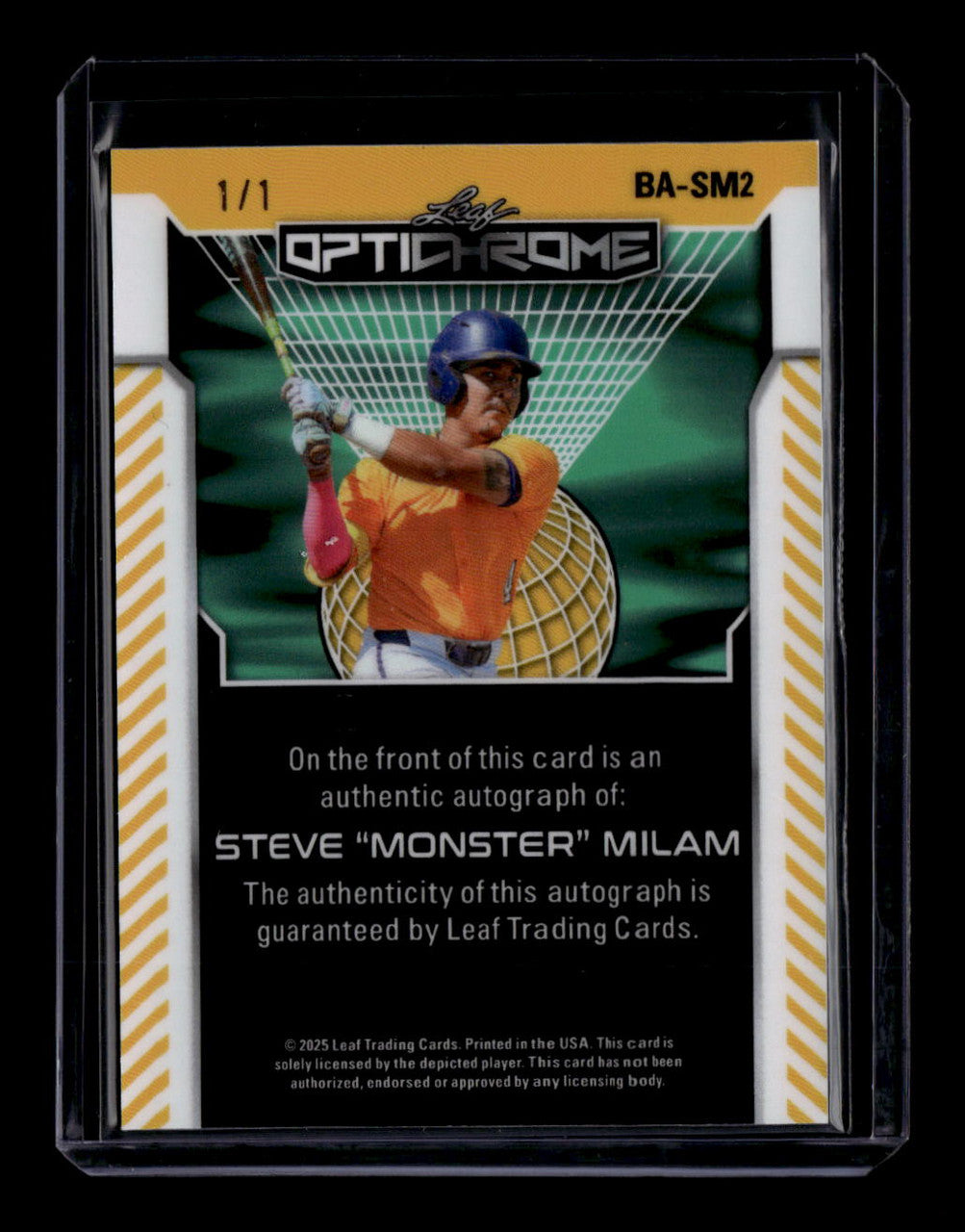 2025 Leaf Optichrome Black Prismatic basm2 Steve Monster Milam Rookie Auto 1/1