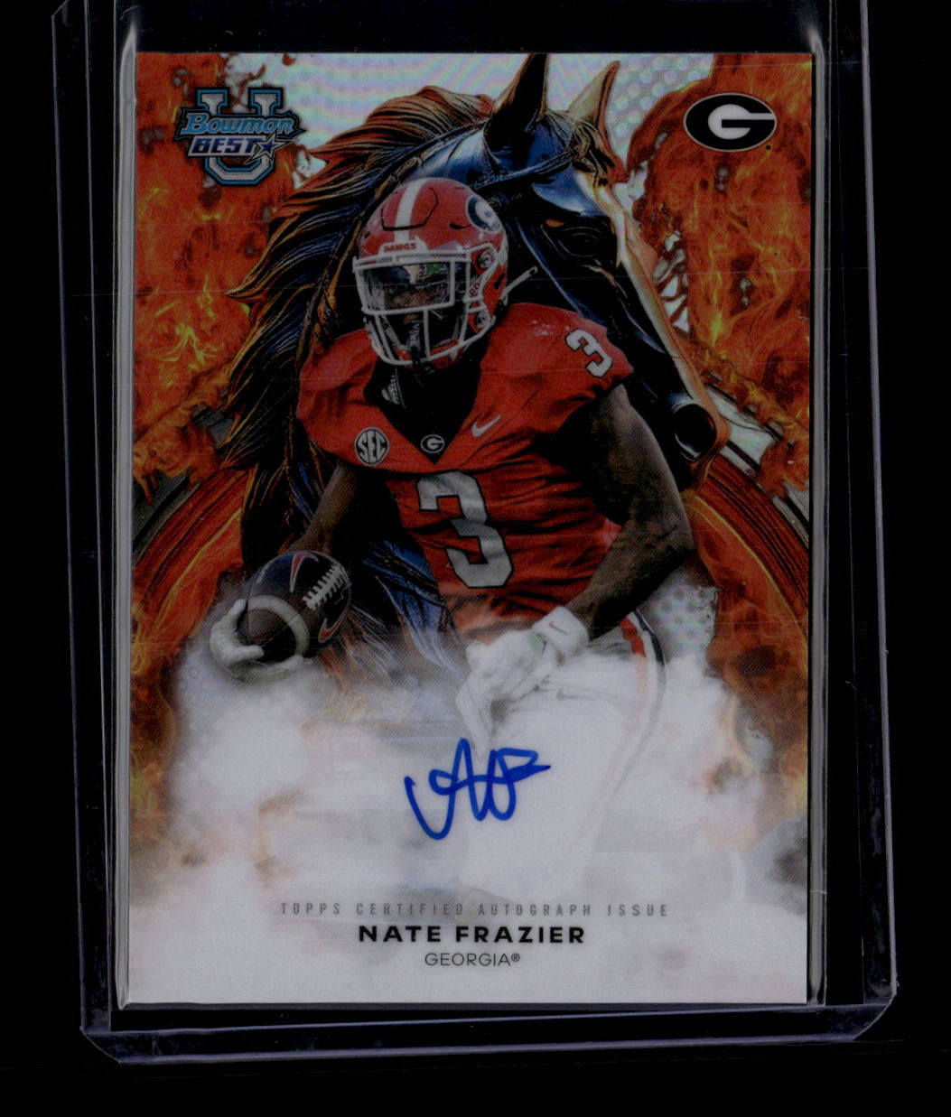 SOLD 184323 2025 Bowman's Best University Workhorse Autographs WANFR Nate Frazier RC Auto