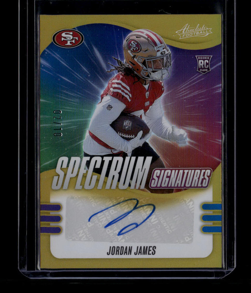 SOLD 184327 2025 Absolute Spectrum Signatures Gold 19 Jordan James Rookie Auto 2/10