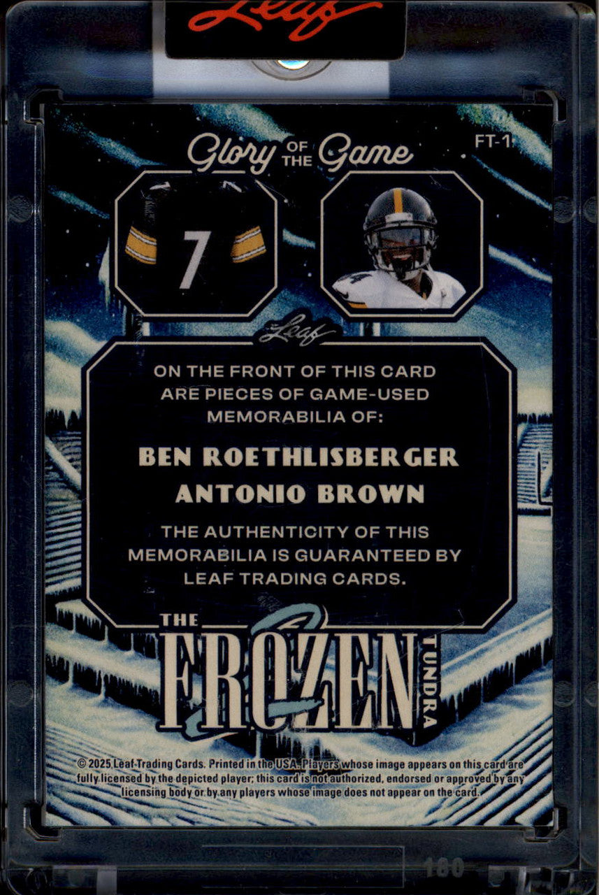 2025 Leaf Glory of Game Frozen Tundra Antonio Brown Roethlisberger Jersey 13/25