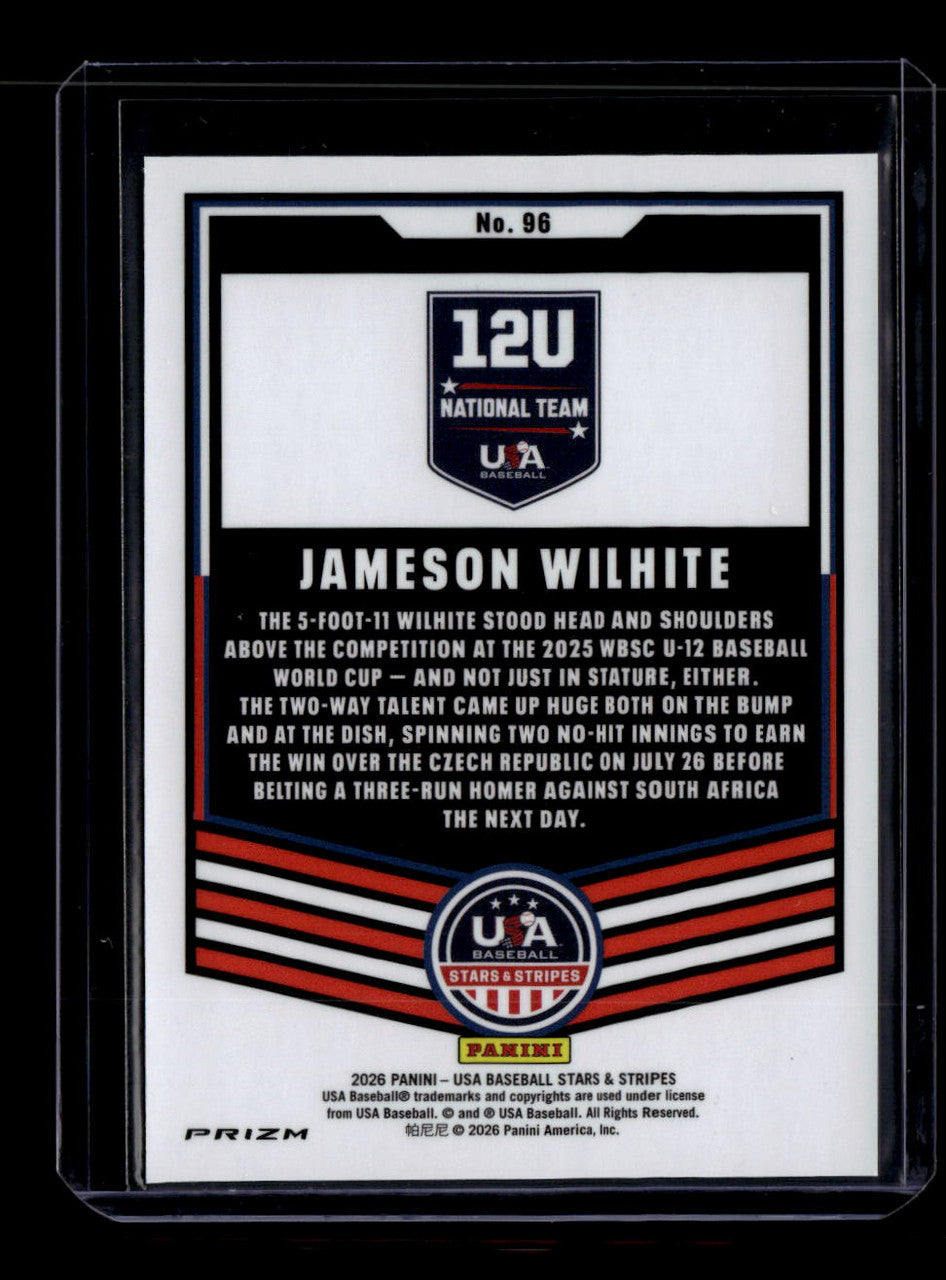 2026 USA Baseball Stars and Stripes Prizm Snakeskin 96 Jameson Wilhite Rookie