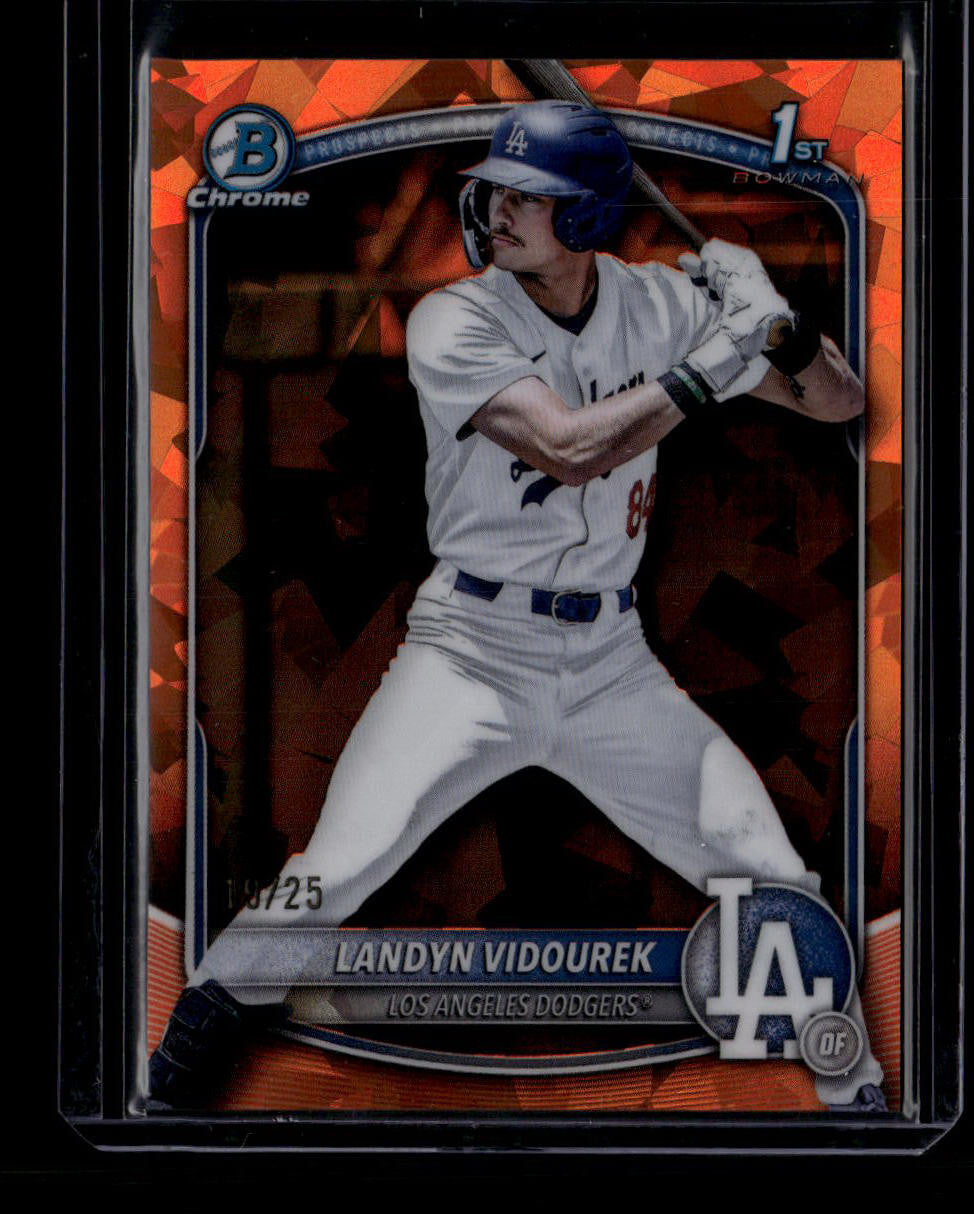 SOLD 184335 2025 Bowman Chrome Draft Sapphire Orange Refractor Landyn Vidourek RC 19/25