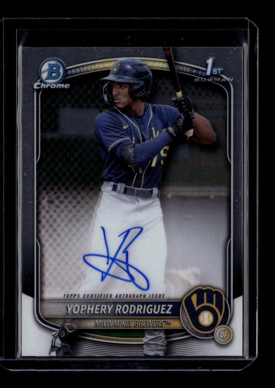 2025 Bowman Chrome Prospect Autographs CPAYR Yophery Rodriguez Rookie Auto