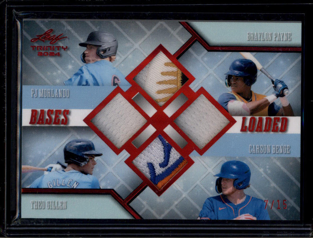 2024 Leaf Trinity Bases Loaded Payne Gillen Morlando Benge RC Jersey Patch 7/15