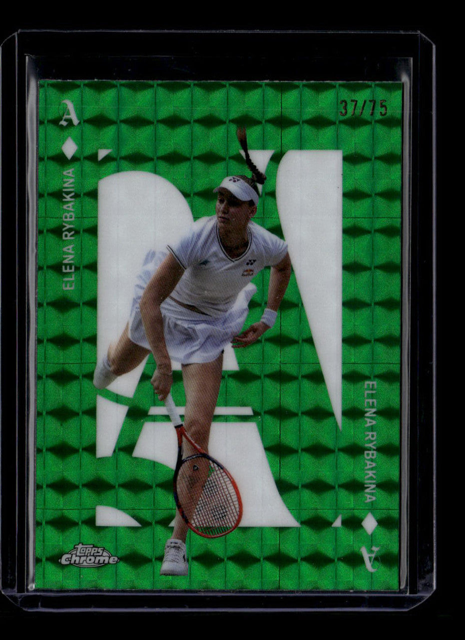SOLD 184363 2025 Topps Chrome Aces Green Geometric Refractor ace3 Elena Rybakina 37/75