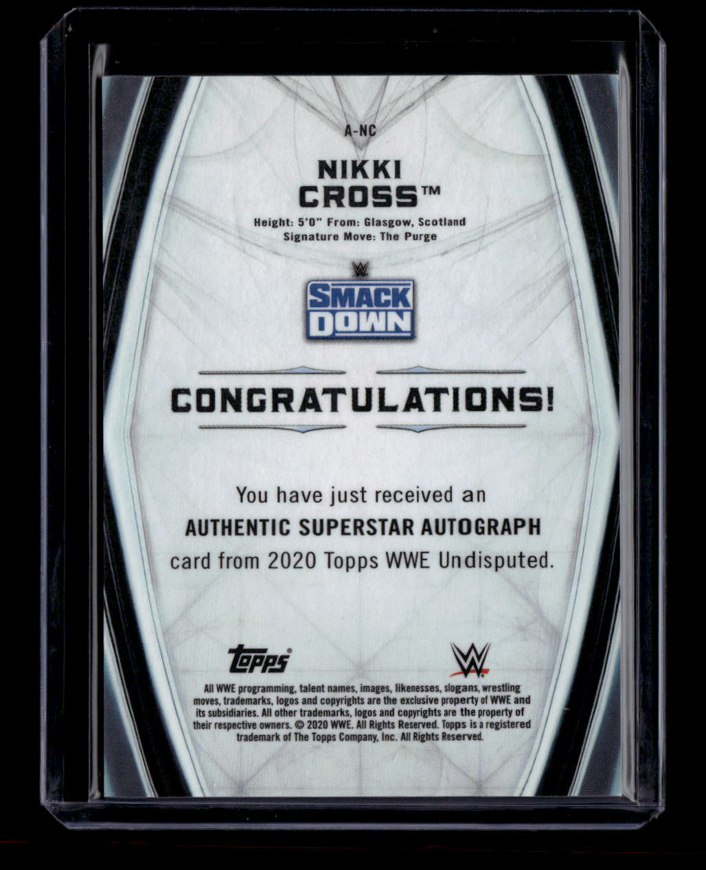 2020 Topps WWE Undisputed Autographs Green ANC Nikki Cross Auto 42/50