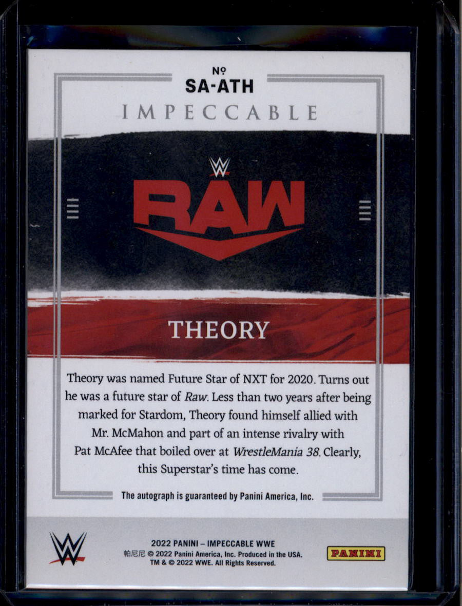 2022 Panini Impeccable WWE Superstar Autographs Holo Silver Theory Auto 16/25
