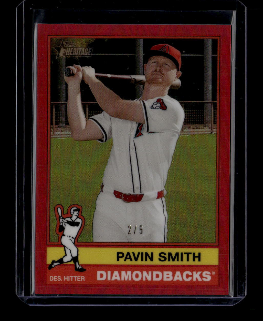 SOLD 184388 2025 Topps Heritage Chrome Red Refractor 535 Pavin Smith 2/5
