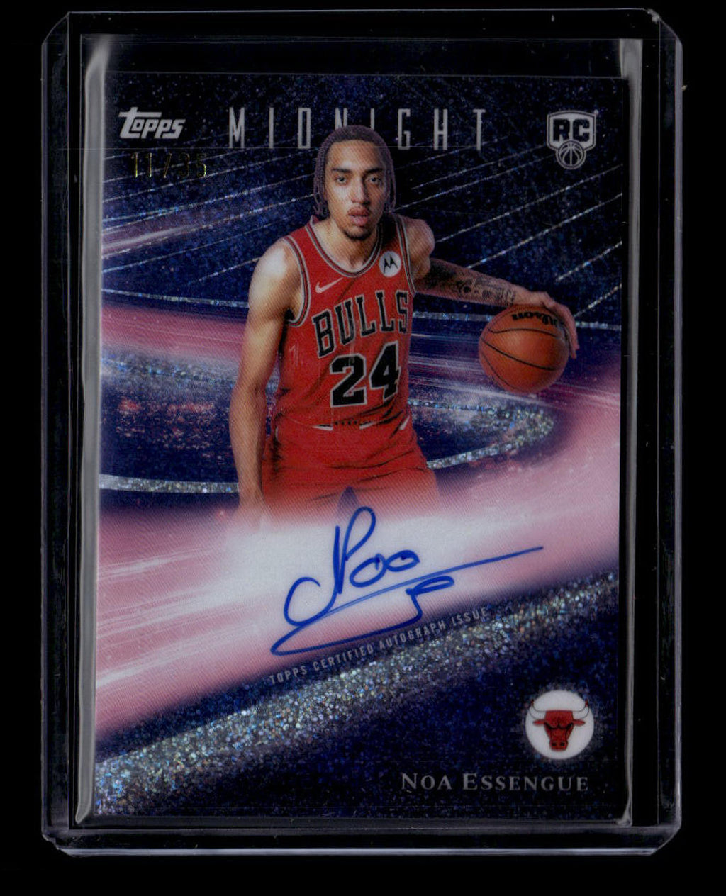 SOLD 184390 2025-26 Topps Midnight Horizon Signatures Winter Solistice Essengue RC Auto /35