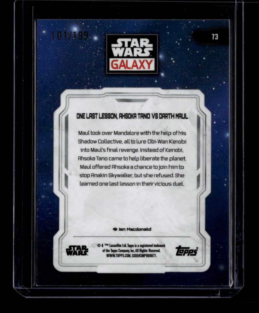 DELETE 184397 2024 Topps Chrome Star Wars Galaxy Aqua Sonar Refractor 73 Ahsoka Tano Maul /199