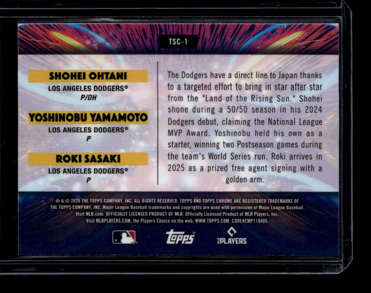 SOLD 184416 2025 Topps Cosmic Chrome Triple Star Clusters Roki Sasaki RC Yamamoto Ohtani 70