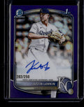 SOLD 184428 2025 Bowman Chrome Autographs Purple Refractor Justin Lamkin Rookie Auto 202/250