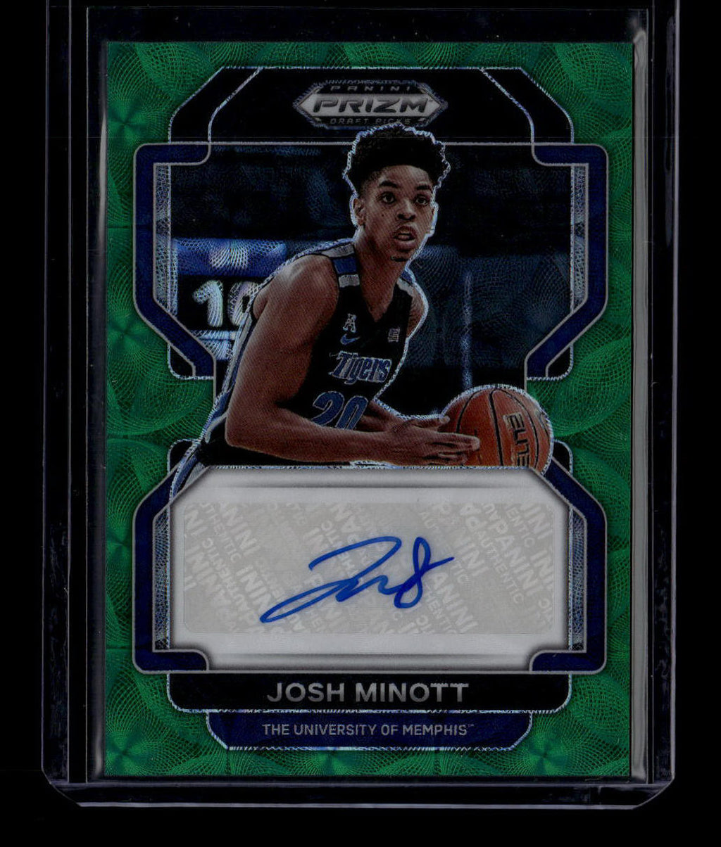 2022-23 Panini Prizm Draft Autograph Prizms Choice Green Josh Minott RC Auto 7/8