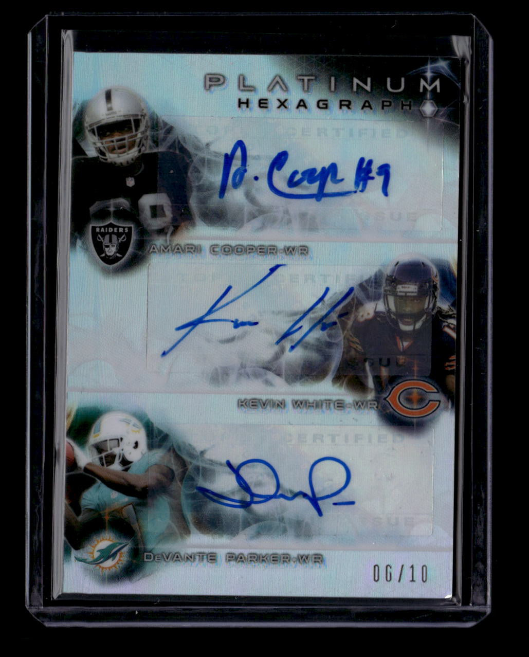 2015 Topps Platinum Hexagraph Perriman Strong Parker White Cooper RC 6 Auto 6/10