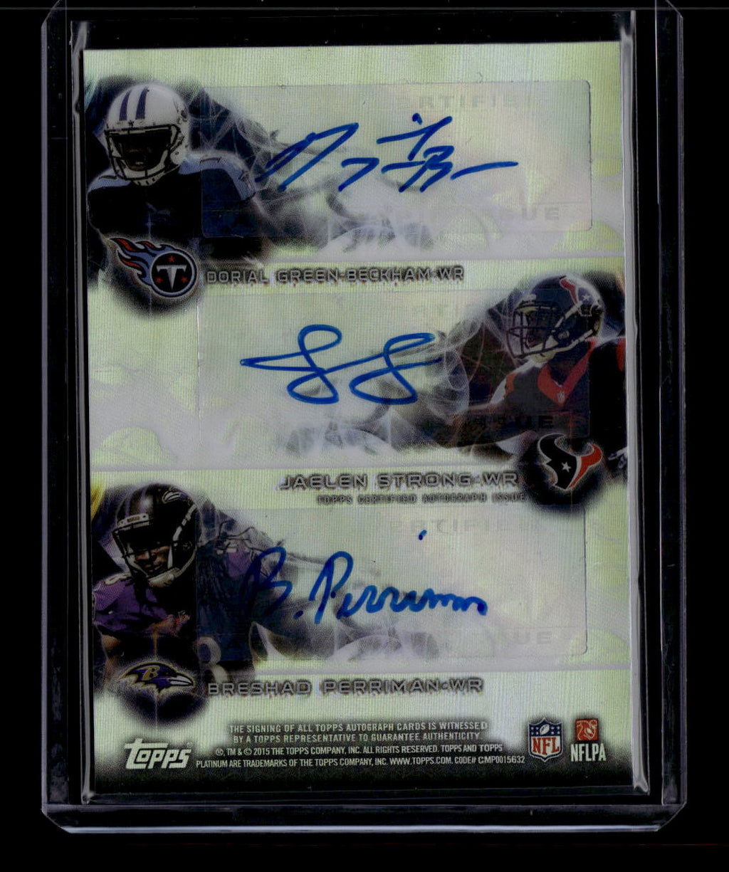 2015 Topps Platinum Hexagraph Perriman Strong Parker White Cooper RC 6 Auto 6/10