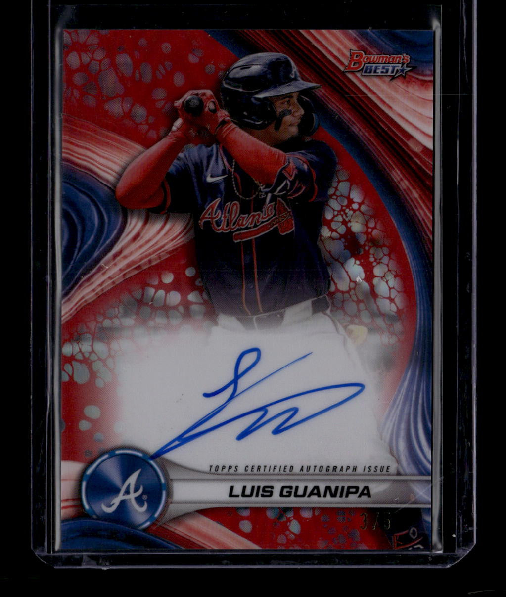 SOLD 184444 2024 Bowman's Best Autographs Red Refractor b24lg Luis Guanipa Rookie Auto 3/5