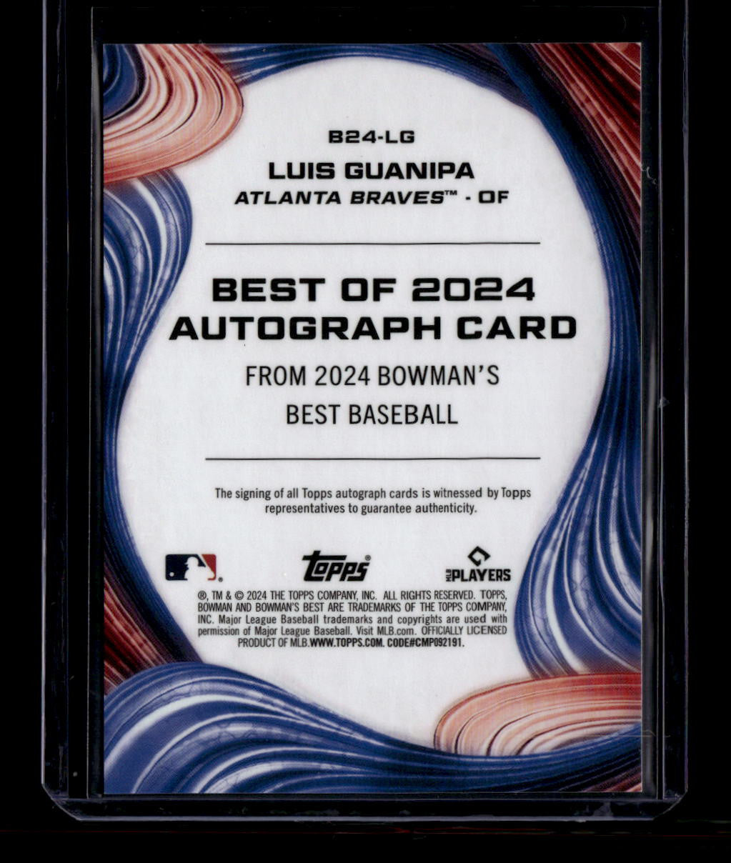 SOLD 184444 2024 Bowman's Best Autographs Red Refractor b24lg Luis Guanipa Rookie Auto 3/5