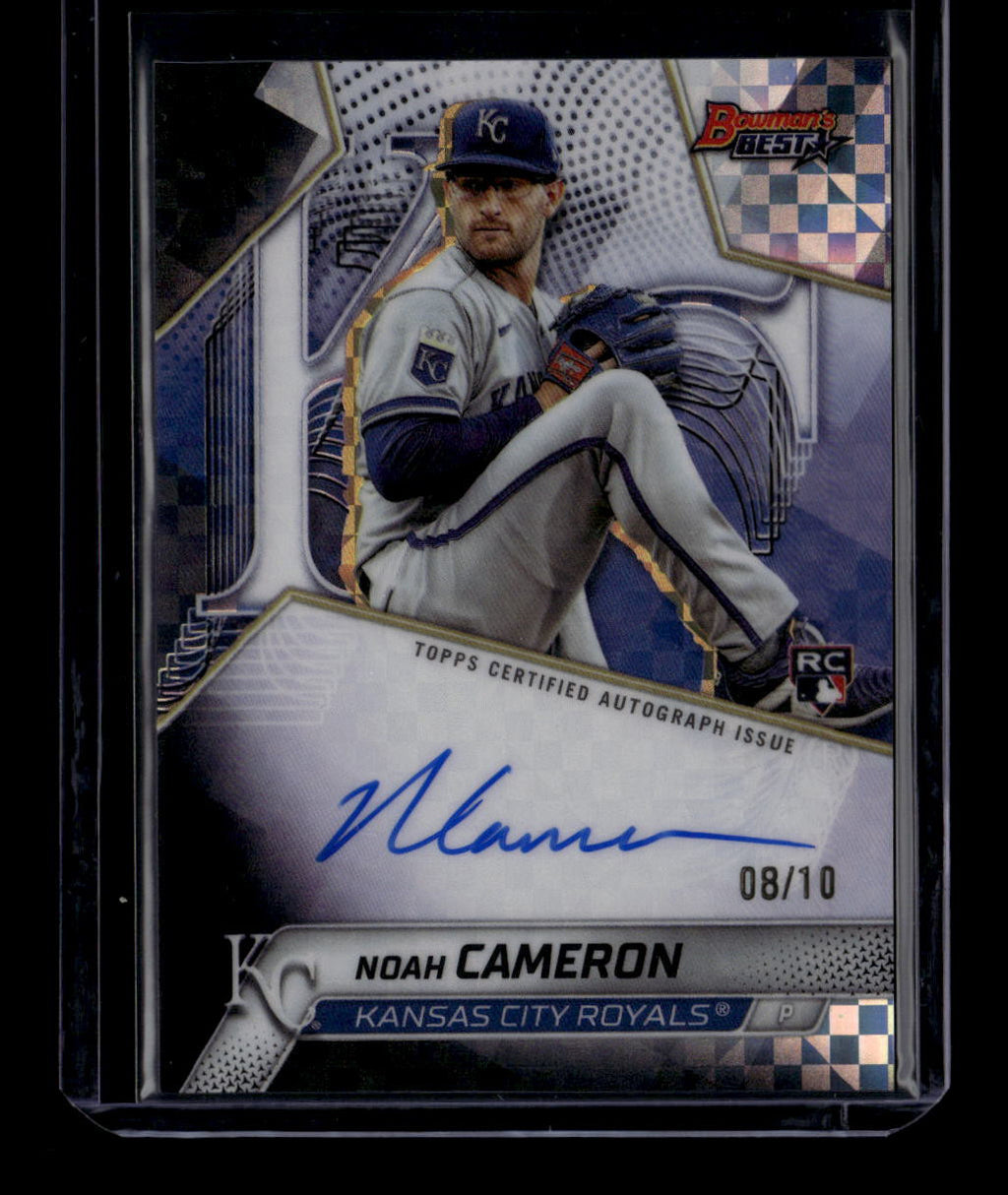 SOLD 184445 2025 Bowman's Best Autographs Black X-Fractor Noah Cameron Rookie Auto 8/10