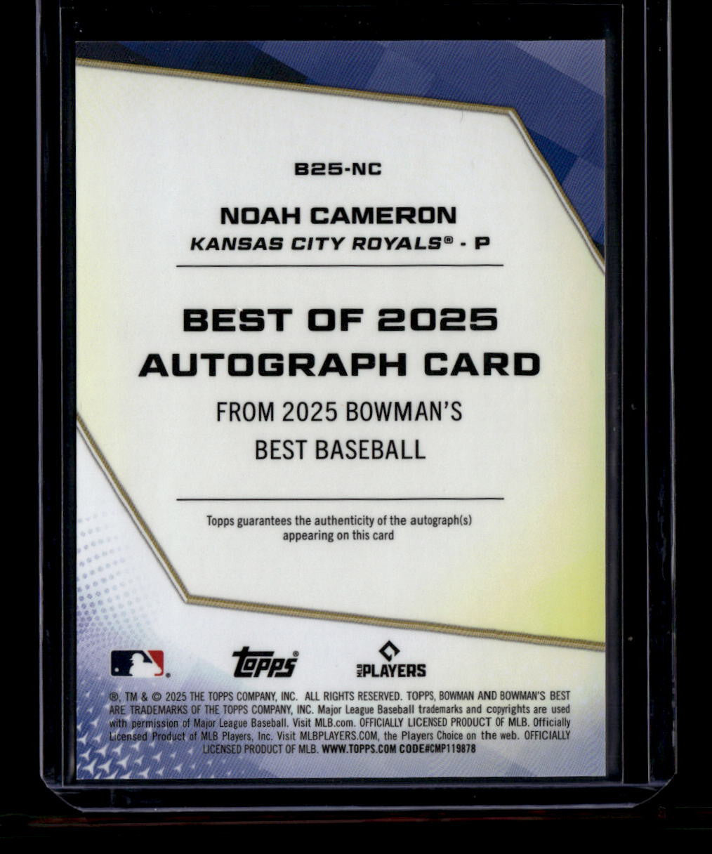 SOLD 184445 2025 Bowman's Best Autographs Black X-Fractor Noah Cameron Rookie Auto 8/10