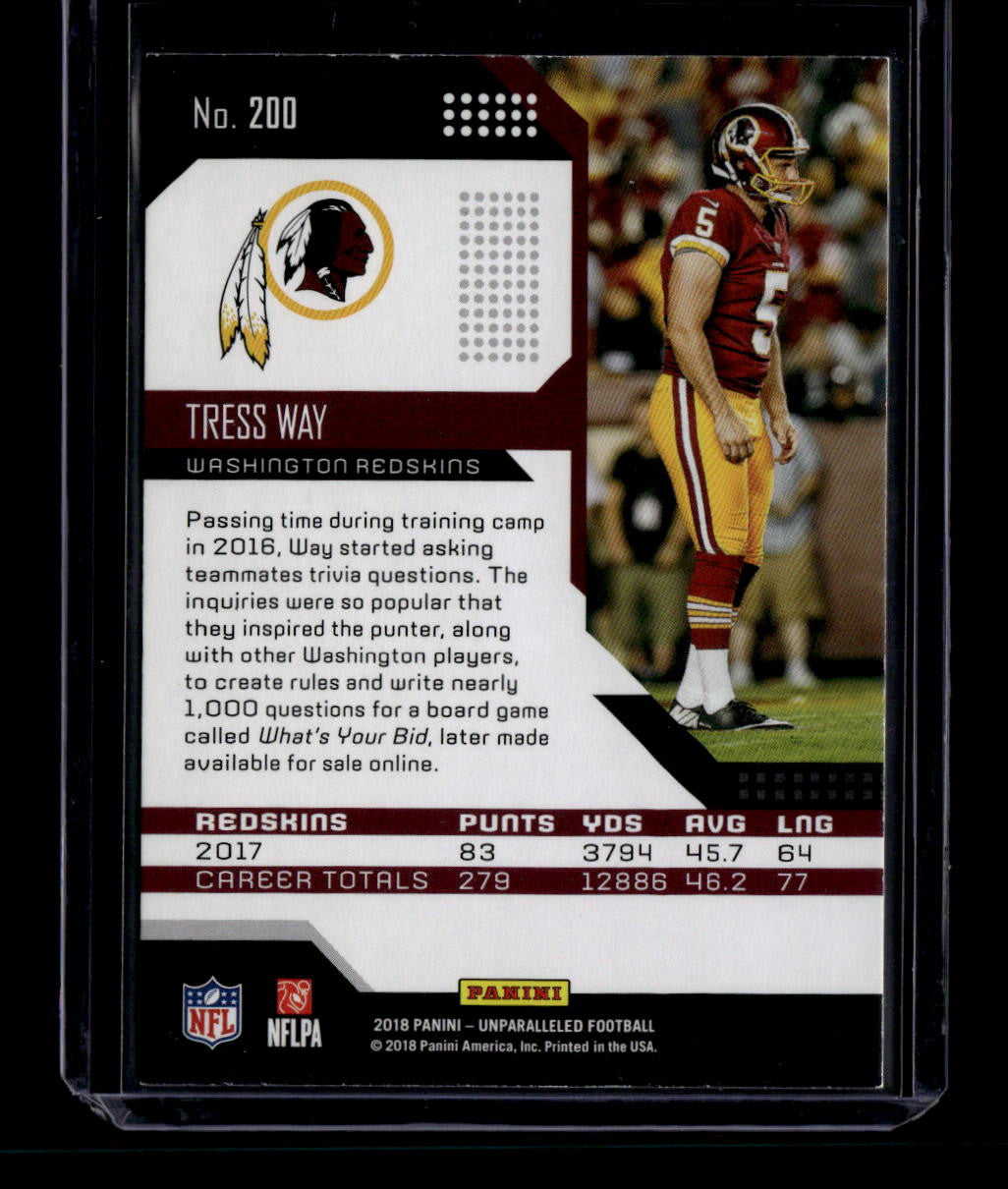 2018 Panini Unparalleled 200 Tress Way Rookie F07501