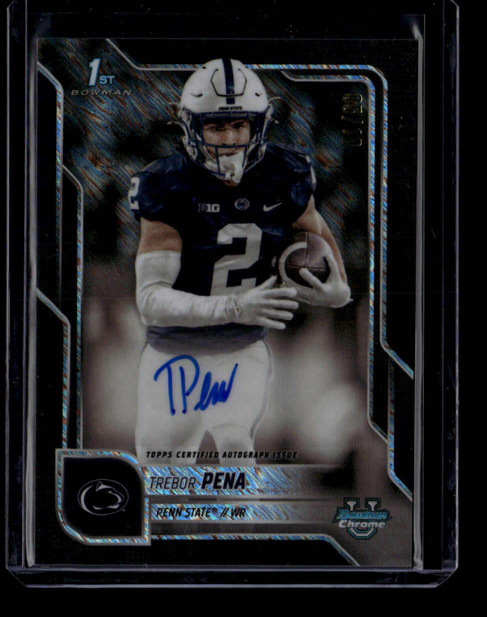 2025 Bowman Chrome U Autographs Black Shimmer Refractor Trebor Pena RC Auto 5/10