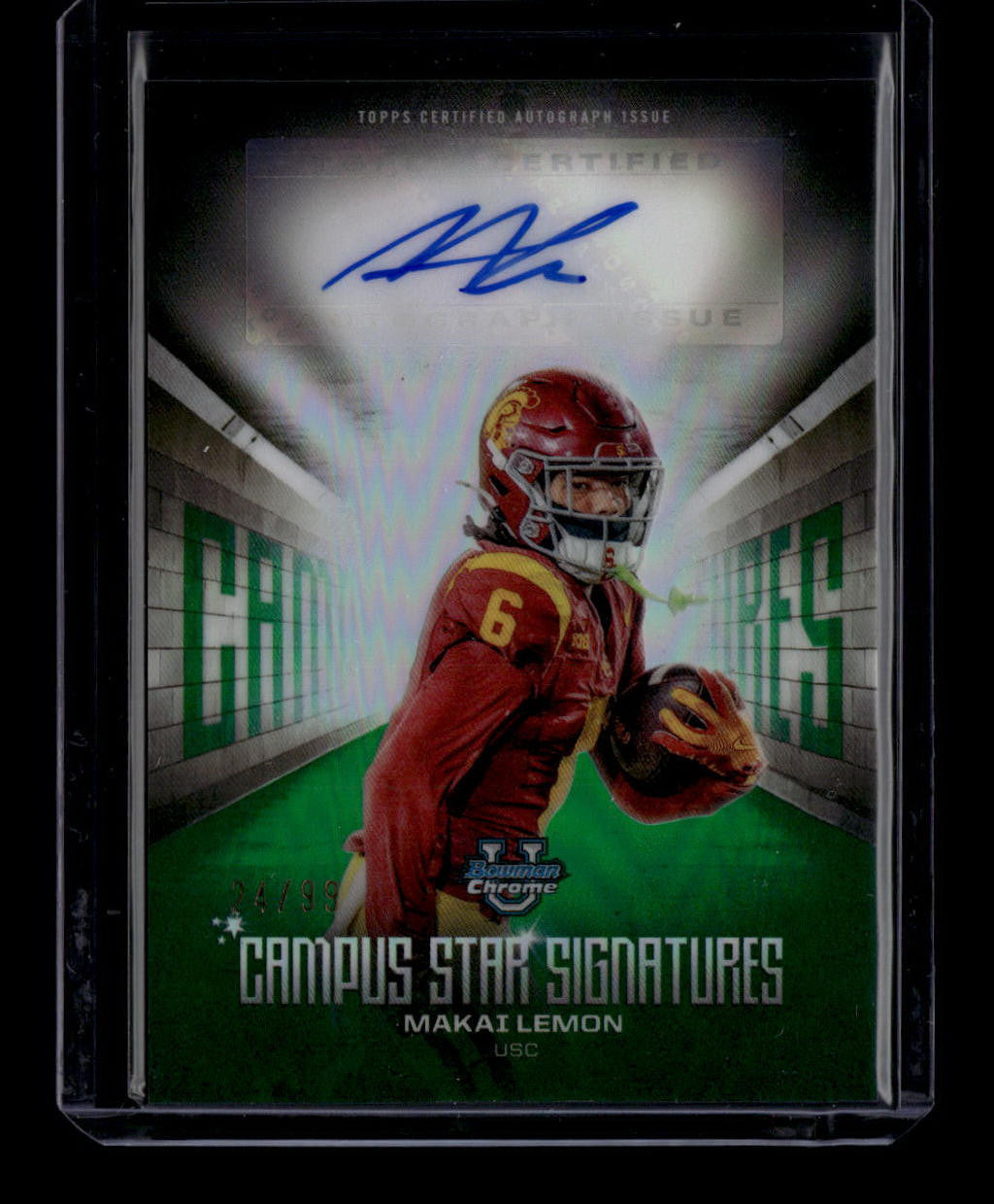 2025 Bowman Chrome U Campus Star Green Refractor CSSML Makai Lemon RC Auto 24/99