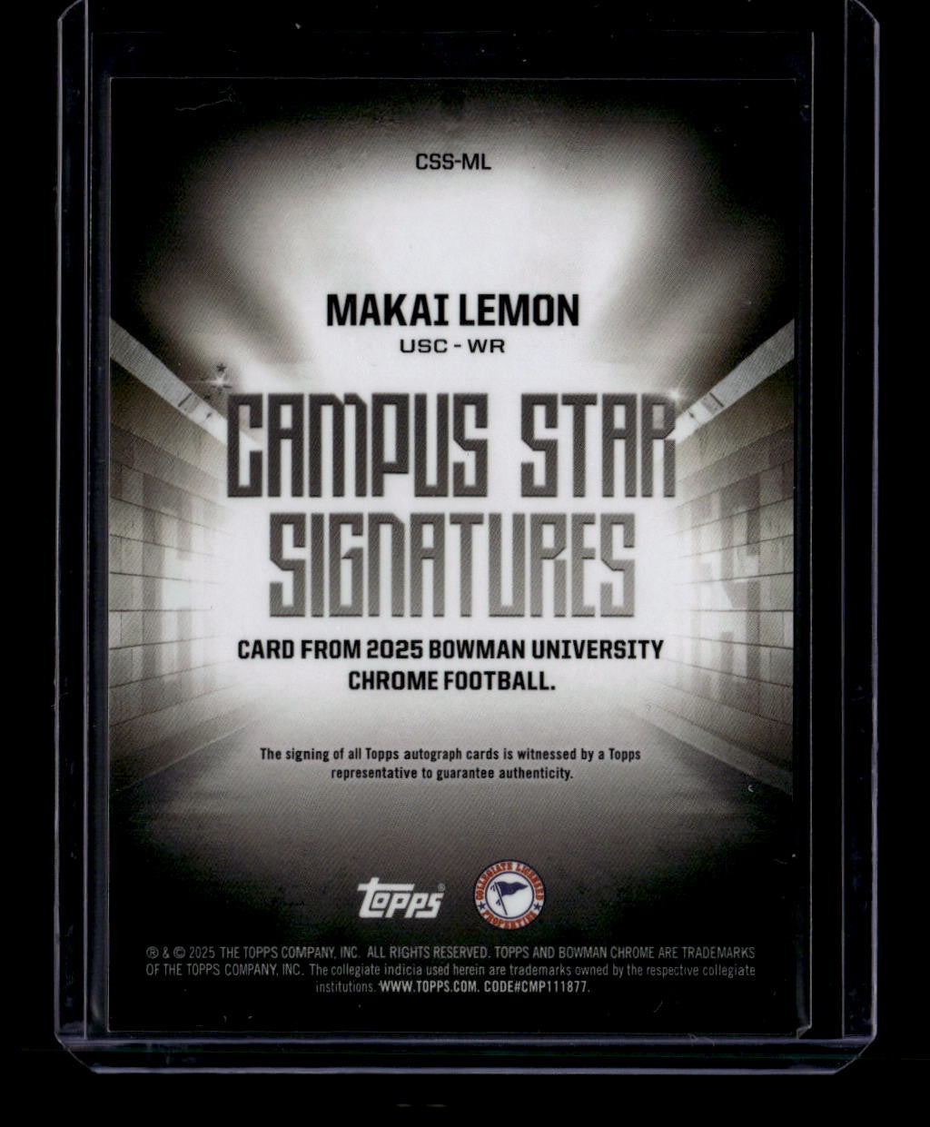 2025 Bowman Chrome U Campus Star Green Refractor CSSML Makai Lemon RC Auto 24/99