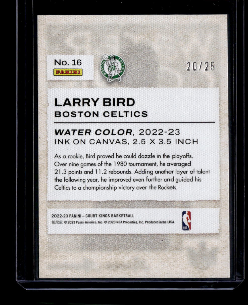 2022-23 Court Kings Water Color Sapphire 16 Larry Bird 20/25