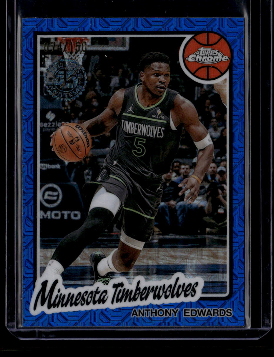 2025-26 Topps '80-81 Silver Pack Chrome Blue Mojo Refractor Anthony Edwards /150