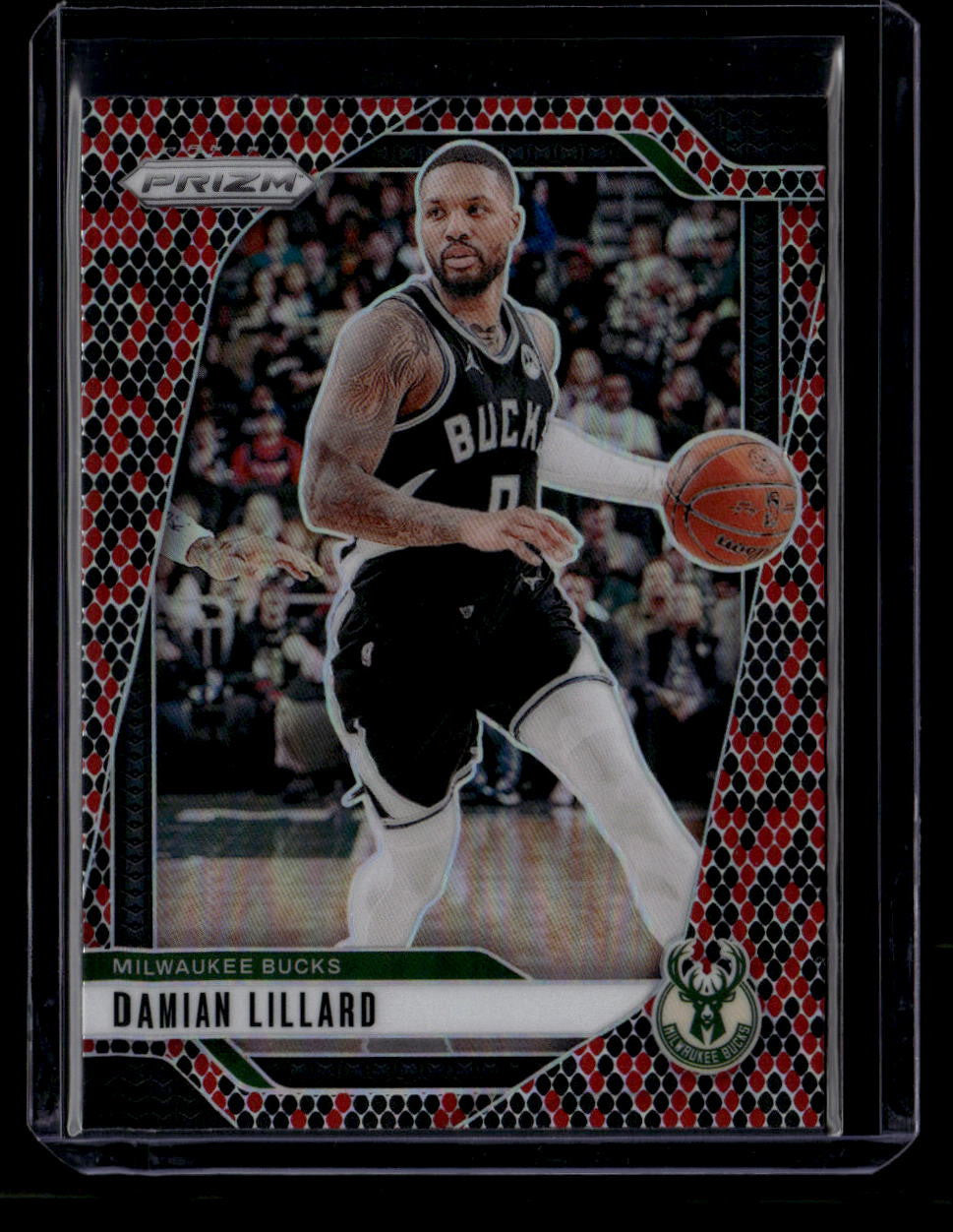 2024-25 Panini Prizm Prizms Snakeskin Refractor 90 Damian Lillard