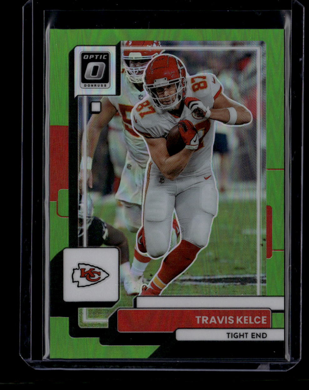 2022 Donruss Optic Lime Green Refractor 97 Travis Kelce 13/35